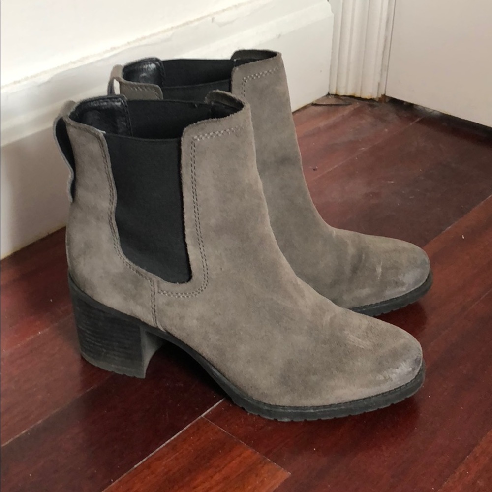 sam edelman grey suede booties